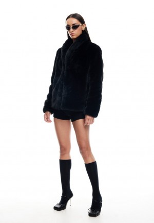 Abrigo Lioness Bada Bing Faux Fur Negras | España-EGFVP5248