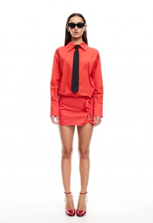 Camisa Lioness Valentino Tie Rojas | España-GLXVB8513