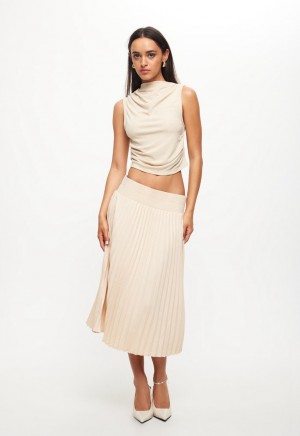 Falda Lioness Sydney Pleat Beige | España-ASTCR8674