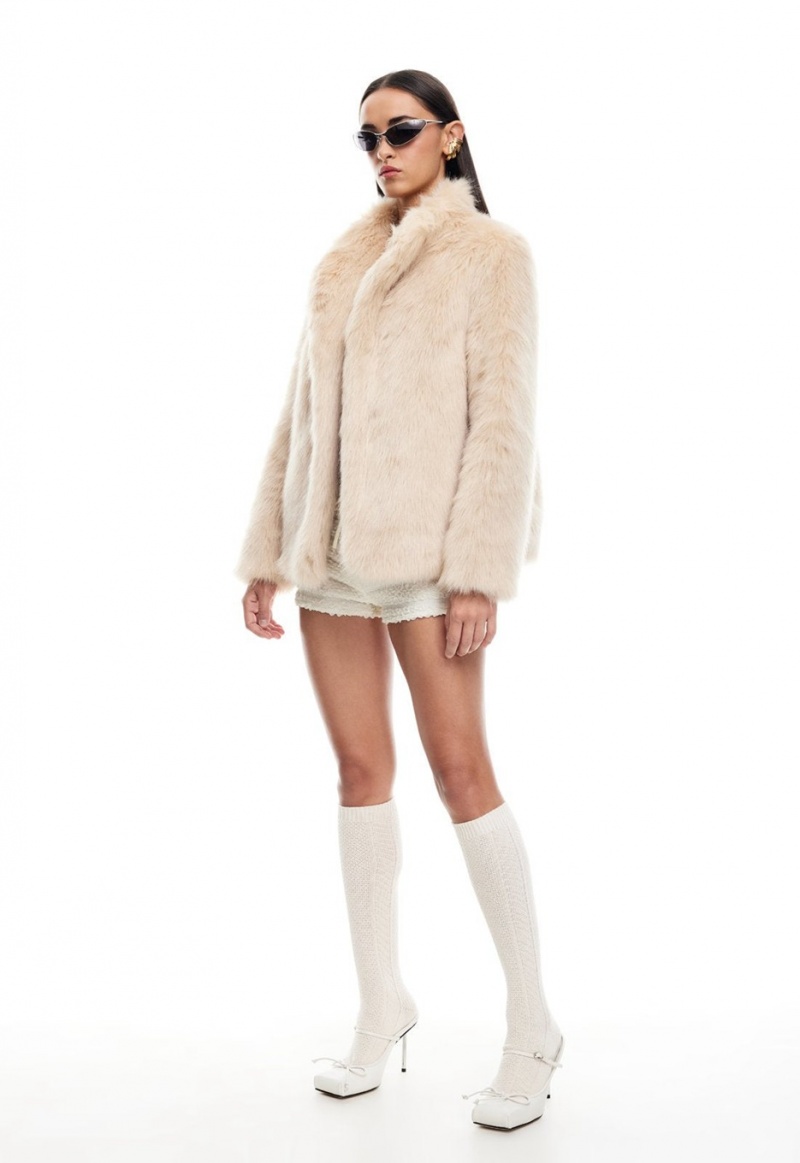 Abrigo Lioness Bada Bing Faux Fur Beige | España-WKADF4567