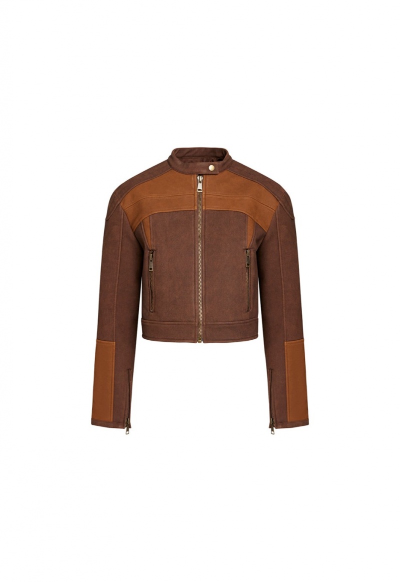 Chaqueta de Cuero Lioness Nueve Ciclismo Chocolate | España-BEINV7524