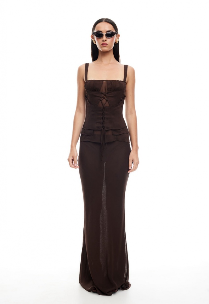 Falda Lioness Endless Maxi Chocolate | España-ZMWBR7649