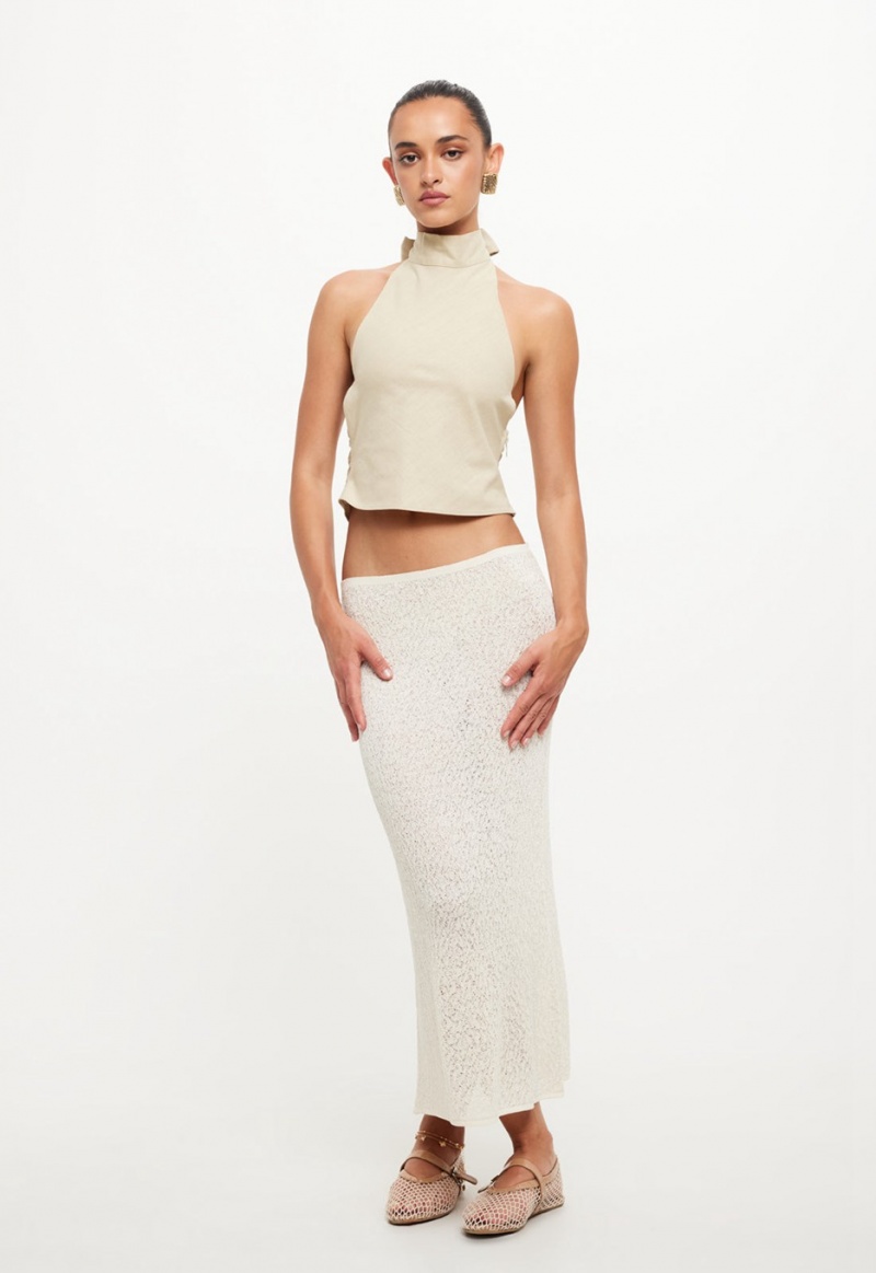 Falda Lioness Pure Midi Creme | España-EZNYS8450