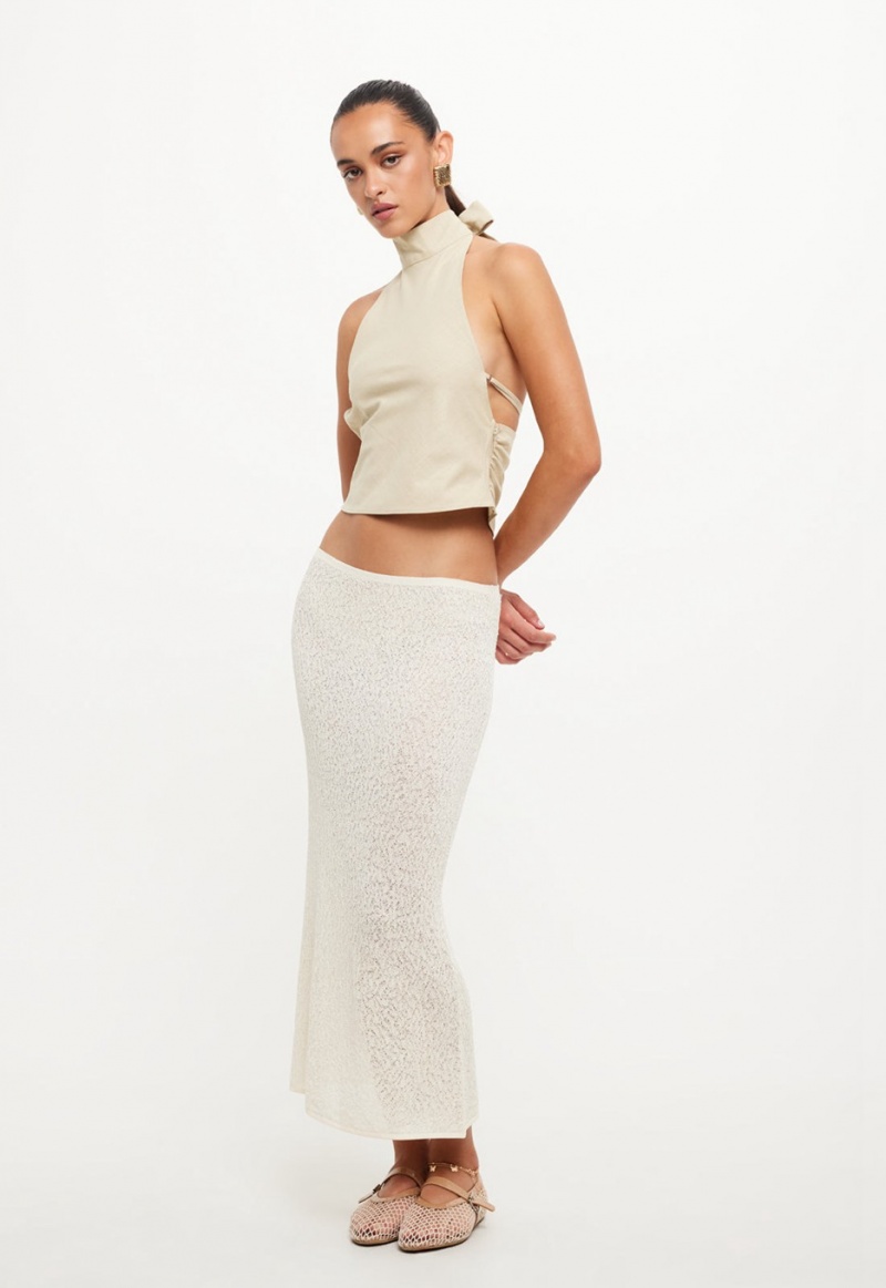 Falda Lioness Pure Midi Creme | España-EZNYS8450