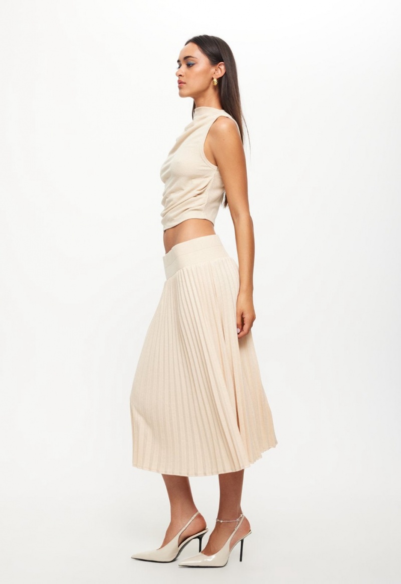 Falda Lioness Sydney Pleat Beige | España-ASTCR8674