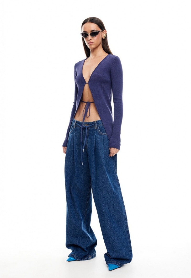 Jeans Lioness Slouched Tie Up Azules Oscuro | España-KBDXY4520