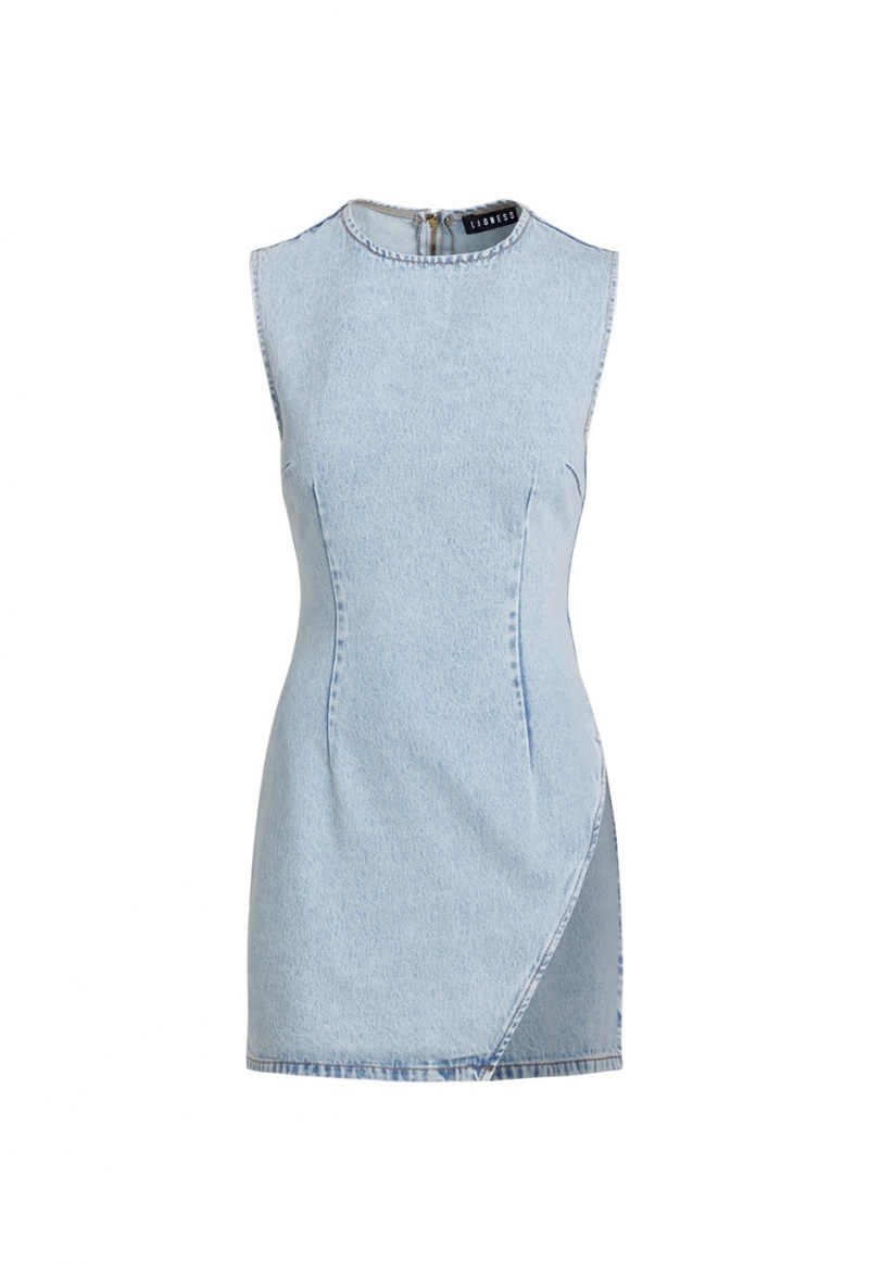 Mini Vestido Lioness Sculpted Denim Azules Claro | España-GKYFB8013