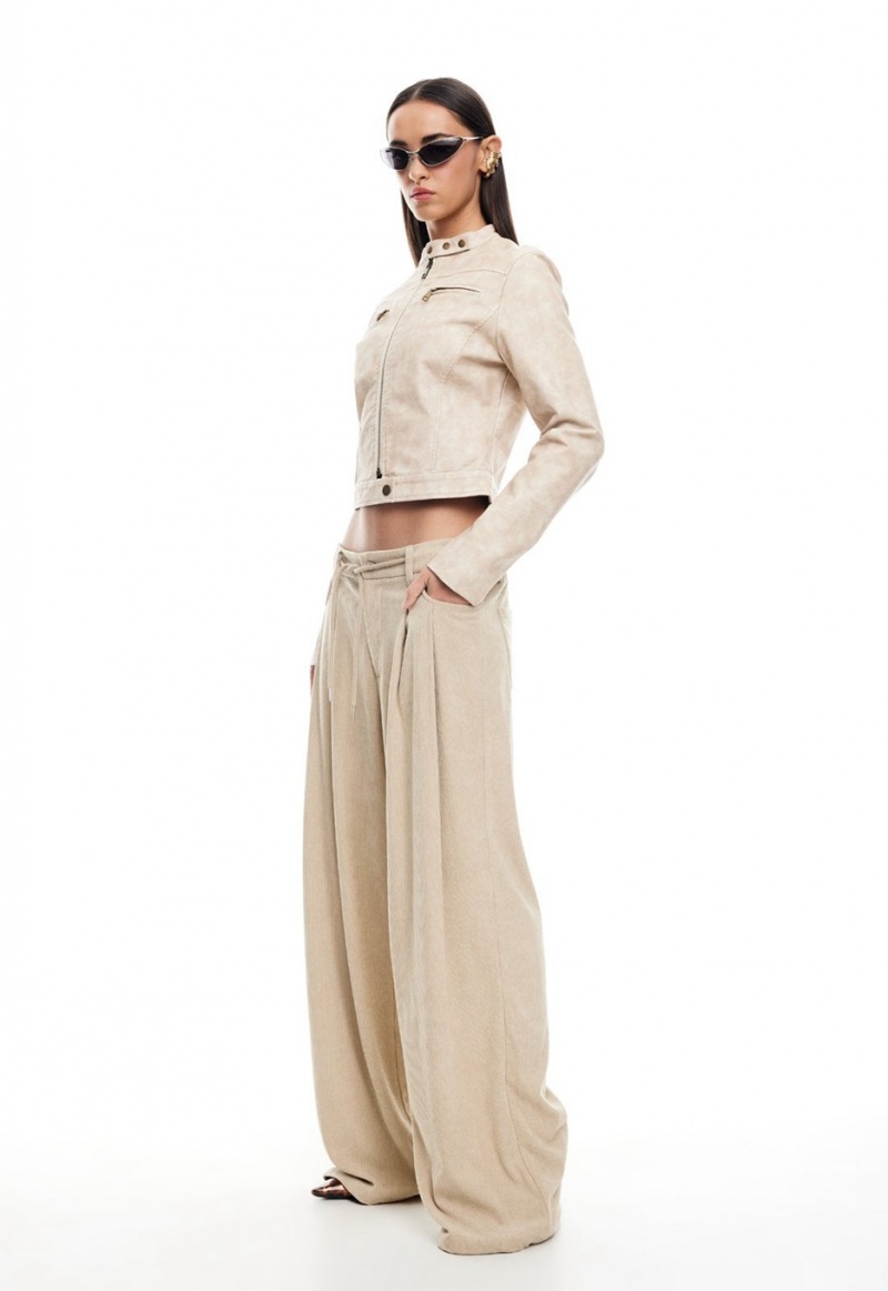 Pantalon Lioness Slouched Tie Up Beige | España-MJDRQ2495