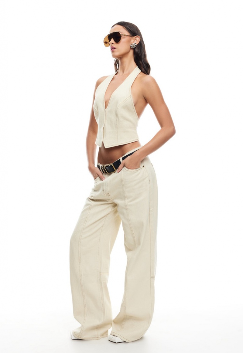 Top Lioness Je Suis Halter Creme | España-JYOLN5918