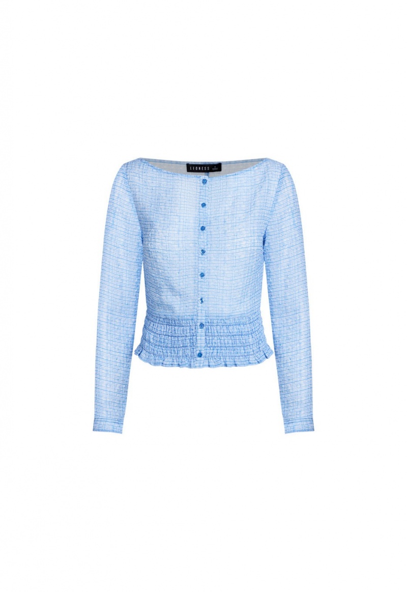 Top Lioness Poppy Long Sleeve Azules Claro | España-MGLFP6815